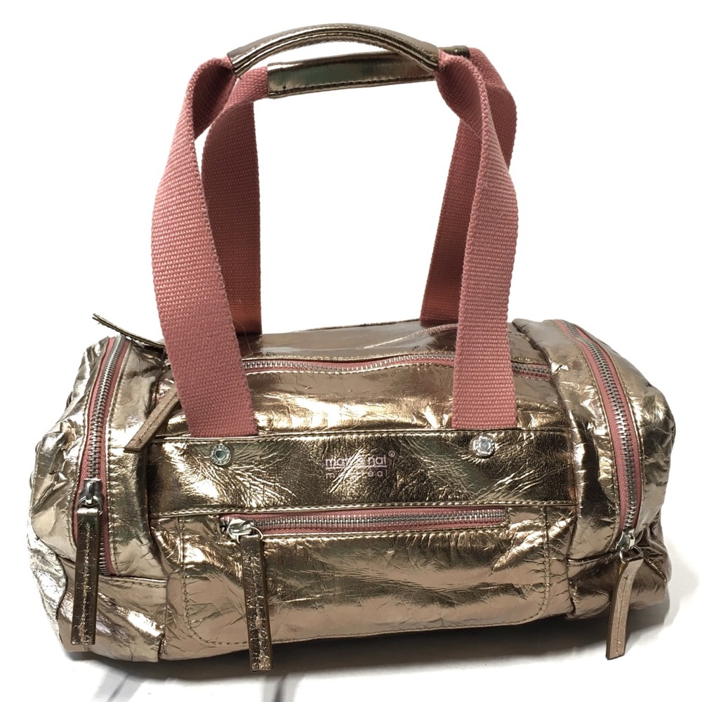 Matt & Nat Vegan Metallic Gold Mini Duffle NWOT